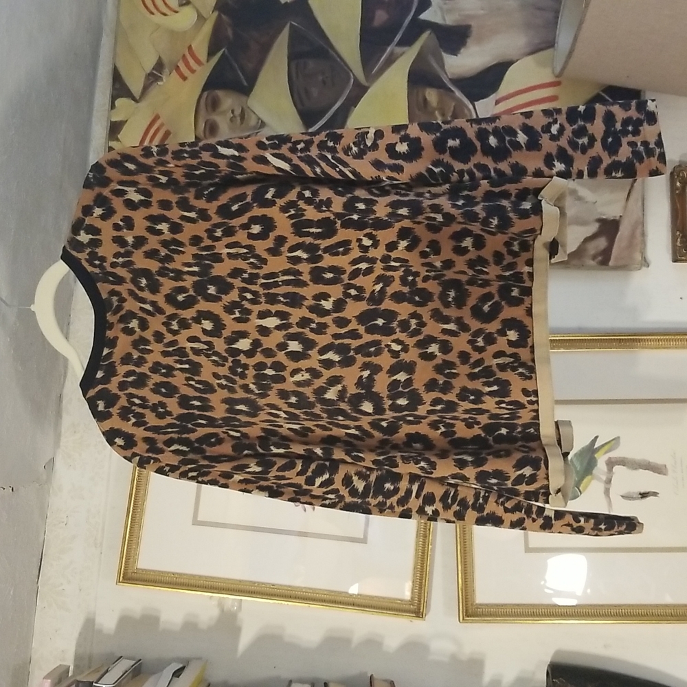 Talbots Leopard Print 100% Cotton Lightweight Kni… - image 1